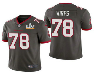Men’s Tampa Bay Buccaneers #78 Tristan Wirfs Grey 2021 Super Bowl LV Limited Stitched NFL Jersey