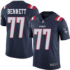 Nike Patriots #77 Michael Bennett Navy Blue Men’s Stitched NFL Limited Rush Jersey