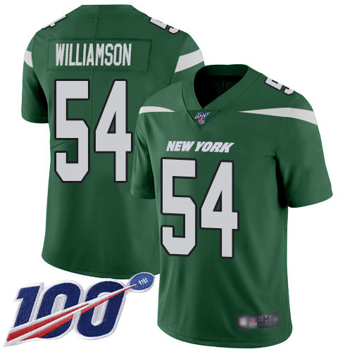 Nike Jets #54 Avery Williamson Green Team Color Men’s Stitched NFL 100th Season Vapor Limited Jersey