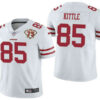 Men’s San Francisco 49ers #85 George Kittle White 75th Anniversary Patch 2021 Vapor Untouchable Stitched Nike Limited Jersey