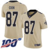 Nike Saints #87 Jared Cook Gold Men’s Stitched NFL Limited Inverted Legend 100th Season Jersey