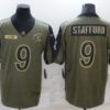 Men’s Los Angeles Rams #9 Matthew Stafford Nike Olive 2021 Salute To Service Limited Player Jersey