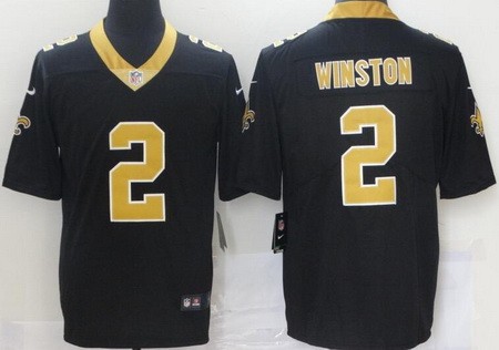 Men’s New Orleans Saints #2 Jameis Winston Black 2021 Vapor Untouchable Stitched NFL Nike Limited Jersey