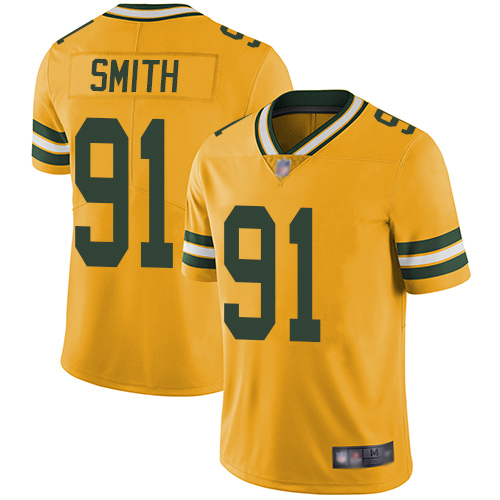 Packers #91 Preston Smith Yellow Men’s Stitched Football Limited Rush Jersey