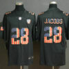 Men’s Oakland Raiders #28 Josh Jacobs 2019 Black Salute To Service USA Flag Fashion Limited Jersey