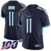 Nike Titans #11 A.J. Brown Navy Blue Team Color Men’s Stitched NFL 100th Season Vapor Limited Jersey