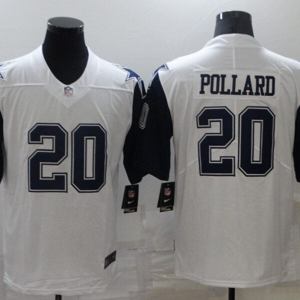 Men’s Dallas Cowboys #20 Tony Pollard 2021 White Thanksgiving Limited Stitched Jersey
