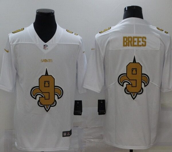 Men’s New Orleans Saints #9 Drew Brees White 2020 Shadow Logo Vapor Untouchable Stitched NFL Nike Limited Jersey