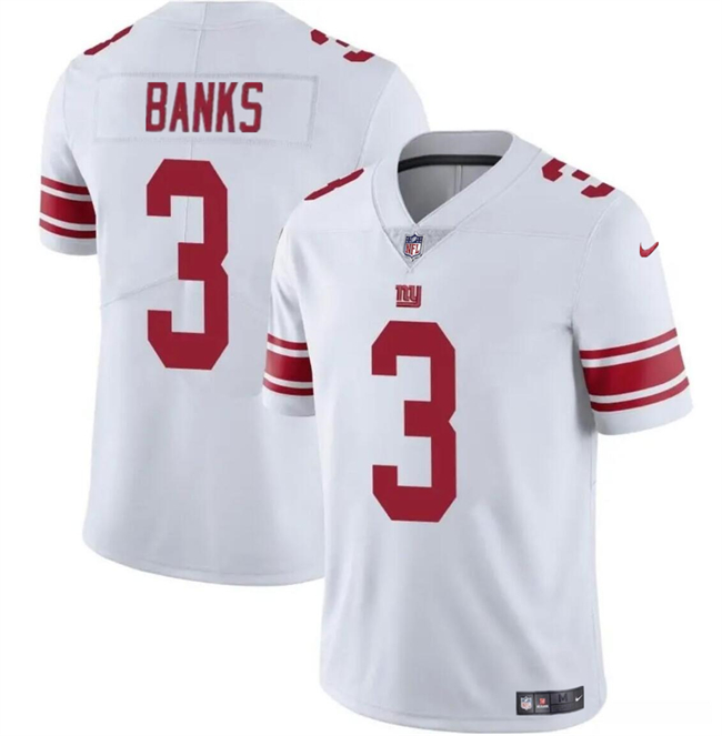 Men’s New York Giants #3 Deonte Banks White Vapor Untouchable Limited Football Stitched Jersey