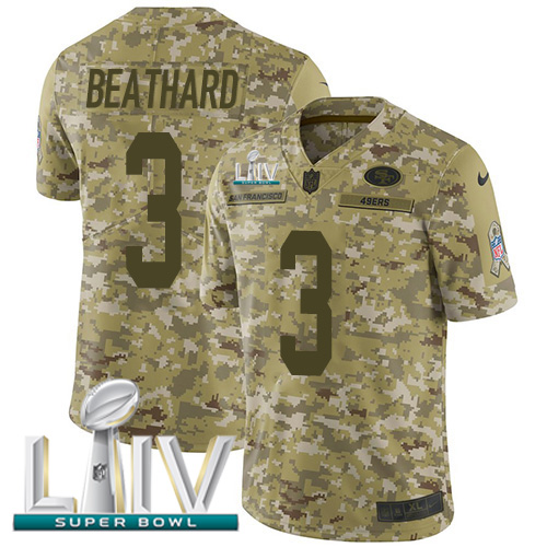 Nike 49ers #3 C.J. Beathard Camo Super Bowl LIV 2020 Men’s Stitched NFL Limited 2018 Salute To Service Jersey