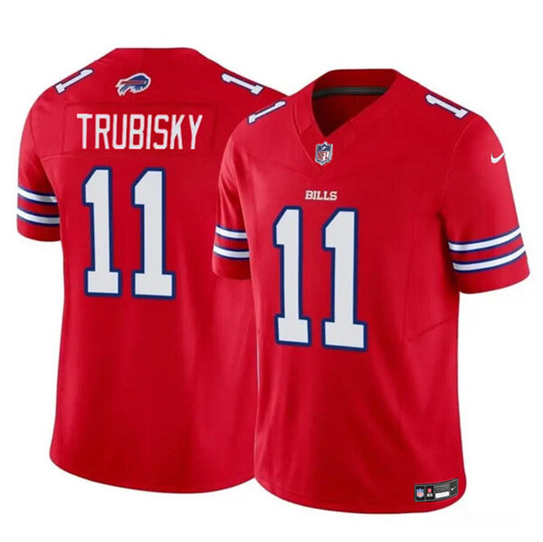 Men’s Buffalo Bills #11 Mitch Trubisky Red 2023 F.U.S.E. Vapor Untouchable Limited Football Stitched Jersey