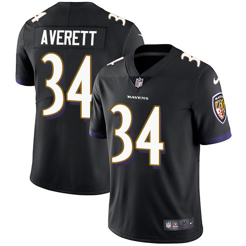 Nike Ravens #34 Anthony Averett Black Alternate Men’s Stitched NFL Vapor Untouchable Limited Jersey