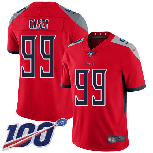 Nike Titans #99 Jurrell Casey Red Men’s Stitched NFL Limited Inverted Legend 100th Season Jersey