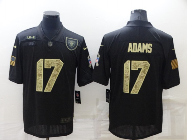 Men’s Las Vegas Raiders #17 Davante Adams Black Camo Salute To Service Limited Stitched Jersey