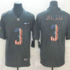 Men’s Seattle Seahawks #3 Russell Wilson 2019 Black Salute To Service USA Flag Fashion Limited Jersey