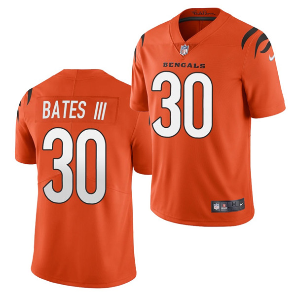 Men’s Cincinnati Bengals #30 Jessie Bates III 2021 New Orange Vapor Untouchable Limited Stitched Jersey
