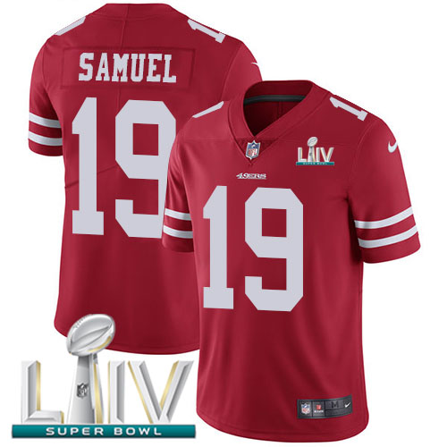Nike 49ers #19 Deebo Samuel Red Super Bowl LIV 2020 Team Color Men’s Stitched NFL Vapor Untouchable Limited Jersey