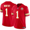 Men’s Kansas City Chiefs #1 Xavier Worthy Red 2024 Draft F.U.S.E. Vapor Untouchable Limited Football Stitched Jersey