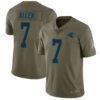 Panthers #7 Kyle Allen Olive Men’s Stitched Football Limited 2017 Salute To Service Jersey