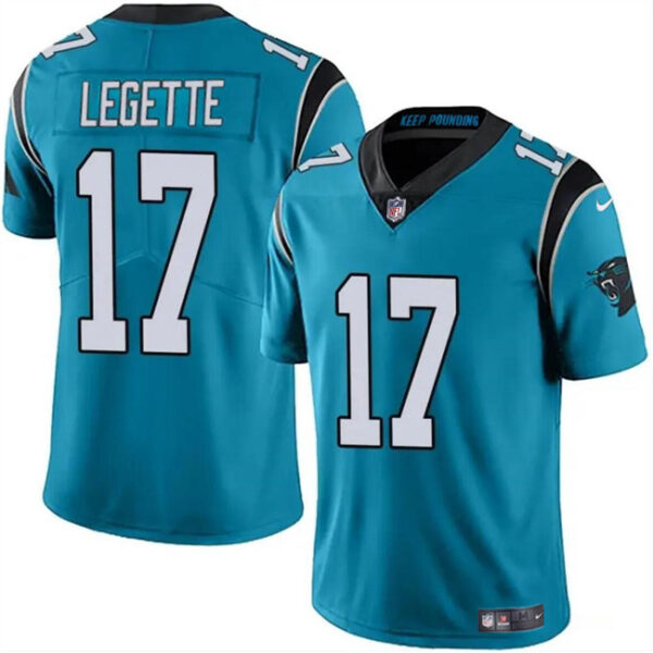 Men’s Carolina Panthers #17 Xavier Legette Blue 2024 Draft Vapor Limited Football Stitched Jersey