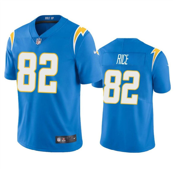 Men’s Los Angeles Chargers #82 Brenden Rice Light Blue 2024 Draft Vapor Limited Football Stitched Jersey