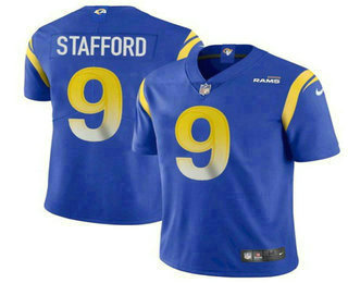 Men’s Los Angeles Rams #9 Matthew Stafford Royal Blue 2021 NEW Vapor Untouchable Stitched NFL Nike Limited Jersey