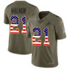 Nike Lions #21 Tracy Walker Olive USA Flag Men’s Stitched NFL Limited 2017 Salute To Service Jersey