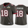 Men’s Tampa Bay Buccaneers #18 Tyler Johnson Grey 2021 Super Bowl LV Limited Stitched NFL Jersey