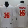 Men’s Kansas City Chiefs #15 Patrick Mahomes White 2020 Shadow Logo Vapor Untouchable Stitched NFL Nike Limited Jersey