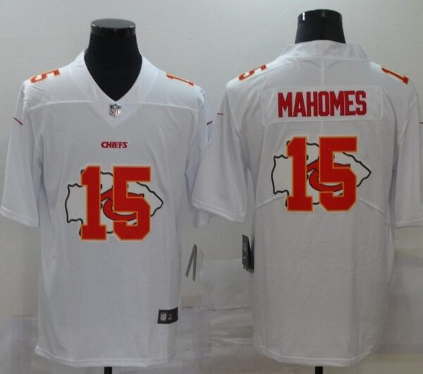 Men’s Kansas City Chiefs #15 Patrick Mahomes White 2020 Shadow Logo Vapor Untouchable Stitched NFL Nike Limited Jersey