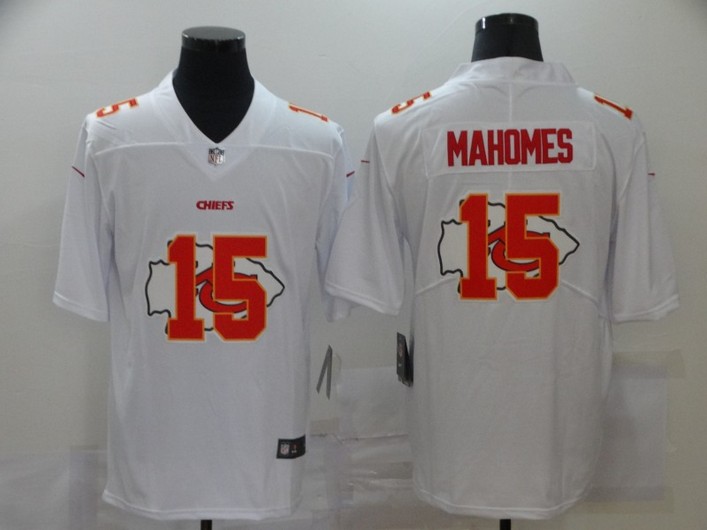 Men’s Kansas City Chiefs #15 Patrick Mahomes White 2020 Shadow Logo Vapor Untouchable Stitched NFL Nike Limited Jersey