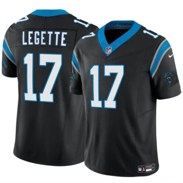 Men’s Carolina Panthers #17 Xavier Legette Black 2024 Draft F.U.S.E. Vapor Limited Football Stitched Jersey