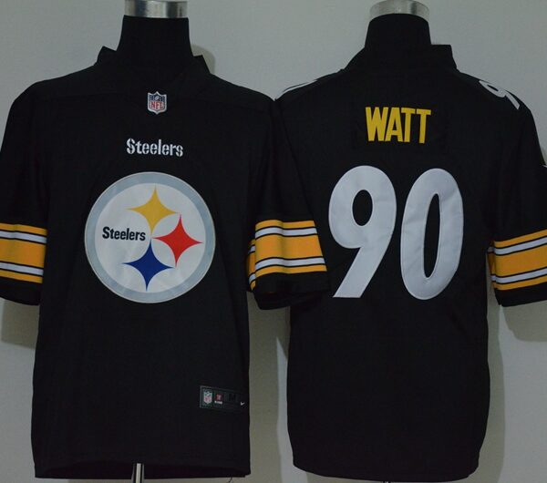Men’s Pittsburgh Steelers #90 T. J. Watt Black 2020 Big Logo Vapor Untouchable Stitched NFL Nike Fashion Limited Jersey
