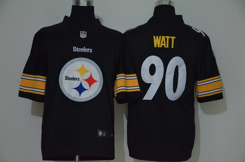 Men’s Pittsburgh Steelers #90 T. J. Watt Black 2020 Big Logo Vapor Untouchable Stitched NFL Nike Fashion Limited Jersey