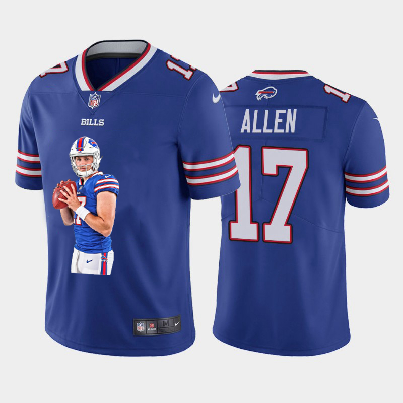 Men’s Buffalo Bills #17 Josh Allen Royal Blue Player Portrait Edition 2020 Vapor Untouchable Stitched NFL Nike Limited Jersey