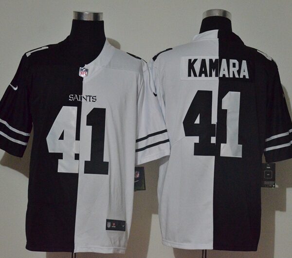 Men’s New Orleans Saints #41 Alvin Kamara Black White Peaceful Coexisting 2020 Vapor Untouchable Stitched NFL Nike Limited Jersey