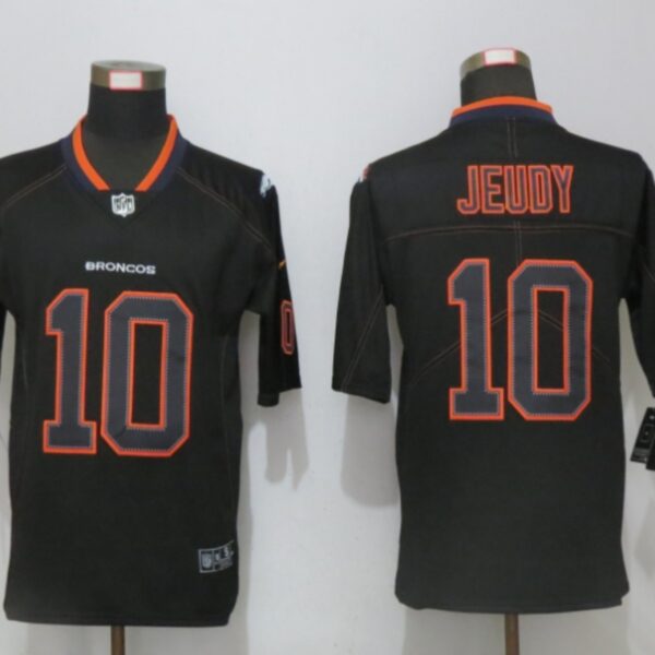 Men’s Denver Broncos #10 Jerry Jeudy 2020 Black Lights Out Color Rush Stitched NFL Nike Limited Jersey