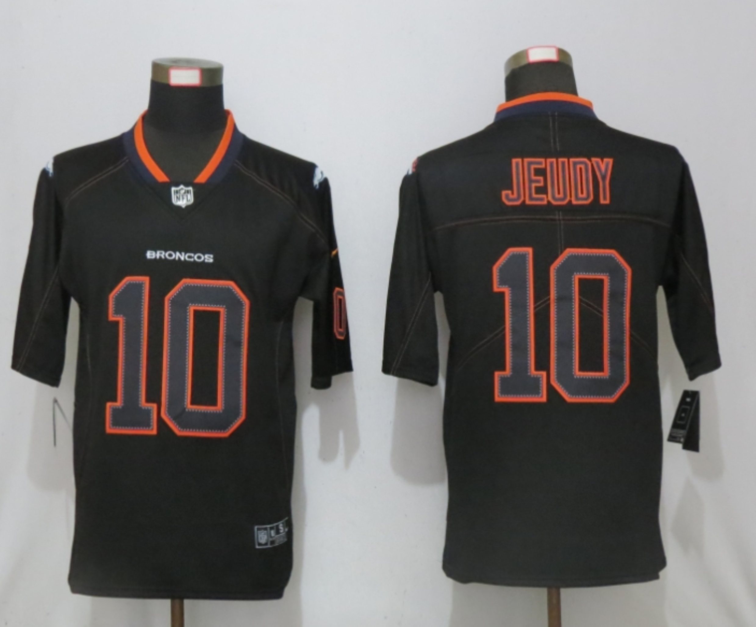 Men’s Denver Broncos #10 Jerry Jeudy 2020 Black Lights Out Color Rush Stitched NFL Nike Limited Jersey