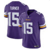 Men’s Minnesota Vikings #15 Dallas Turner Purple 2024 Draft Vapor Untouchable Limited Football Stitched Jersey