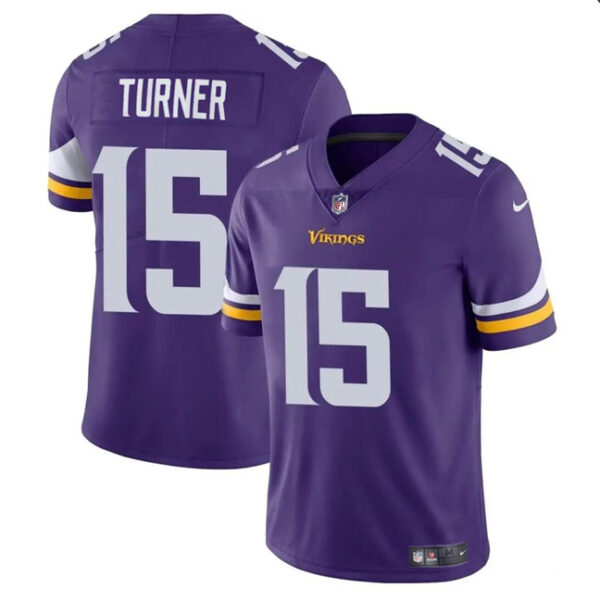 Men’s Minnesota Vikings #15 Dallas Turner Purple 2024 Draft Vapor Untouchable Limited Football Stitched Jersey
