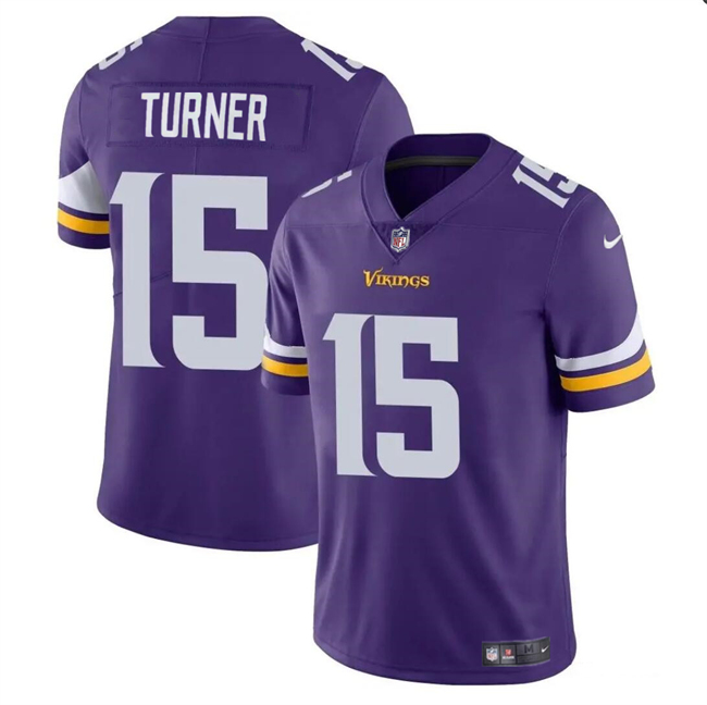 Men’s Minnesota Vikings #15 Dallas Turner Purple 2024 Draft Vapor Untouchable Limited Football Stitched Jersey