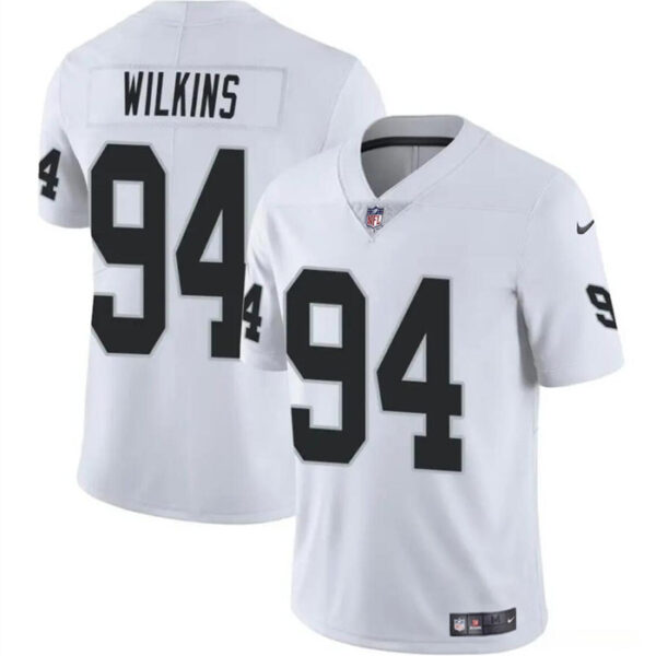 Men’s Las Vegas Raiders #94 Christian Wilkins White Vapor Football Stitched Jersey