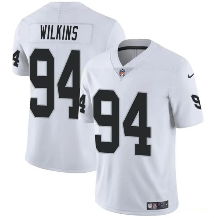 Men’s Las Vegas Raiders #94 Christian Wilkins White Vapor Football Stitched Jersey