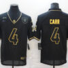 Men’s Las Vegas Raiders #4 Derek Carr Black Gold 2020 Salute To Service Stitched NFL Nike Limited Jersey