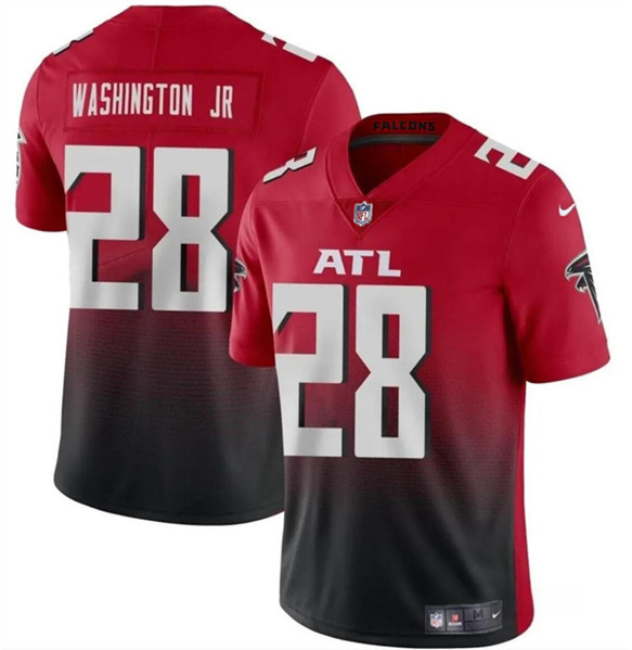Men’s Atlanta Falcons #28 Carlos Washington Jr Red Black Vapor Untouchable Limited Football Stitched Jersey