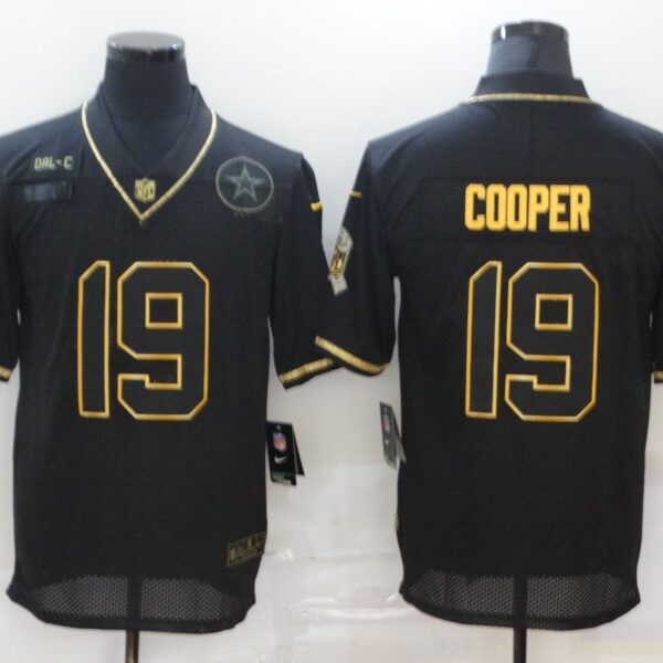 Men’s Dallas Cowboys #19 Amari Cooper Black Gold 2020 Salute To Service Stitched NFL Nike Limited Jersey
