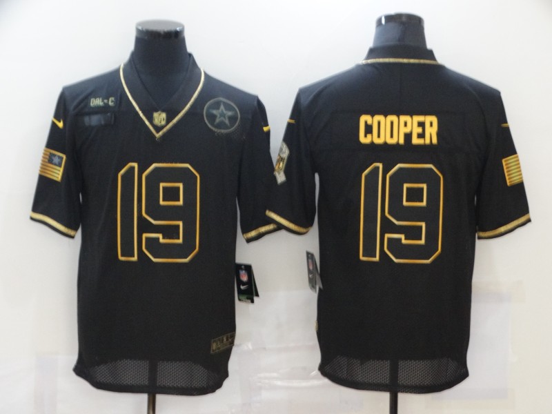 Men’s Dallas Cowboys #19 Amari Cooper Black Gold 2020 Salute To Service Stitched NFL Nike Limited Jersey