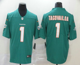Men’s Miami Dolphins #1 Tua Tagovailoa Green 2020 Vapor Untouchable Stitched NFL Nike Limited Jersey