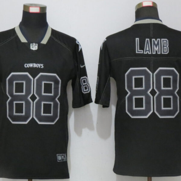 Men’s Dallas Cowboys #88 CeeDee Lamb 2020 Black Lights Out Color Rush Stitched NFL Nike Limited Jersey