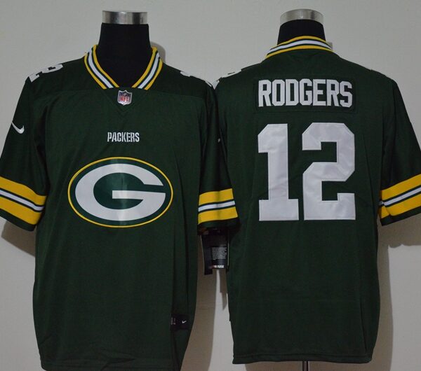 Men’s Green Bay Packers #12 Aaron Rodgers Green 2020 Big Logo Vapor Untouchable Stitched NFL Nike Fashion Limited Jersey